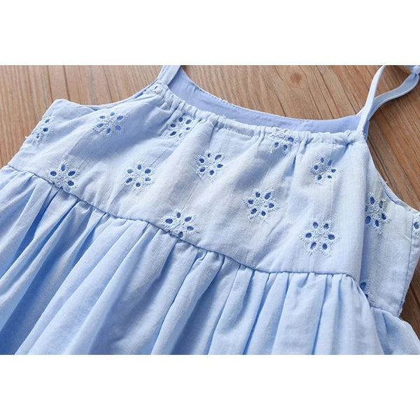 Toddler/Kid Eyelet Lace Shoulder Tie Dress