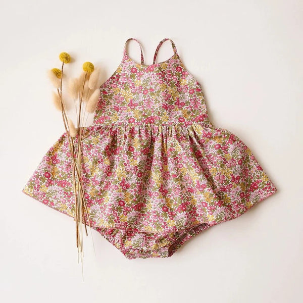 Baby/Toddler Vintage Floral Romper Dress