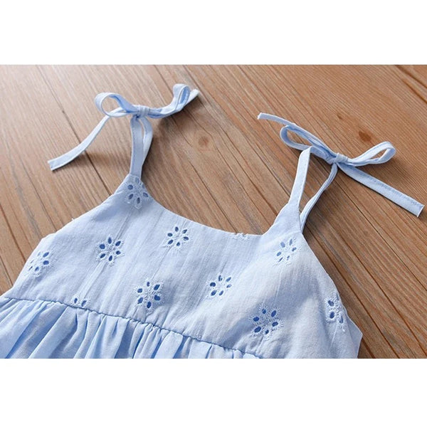 Toddler/Kid Eyelet Lace Shoulder Tie Dress