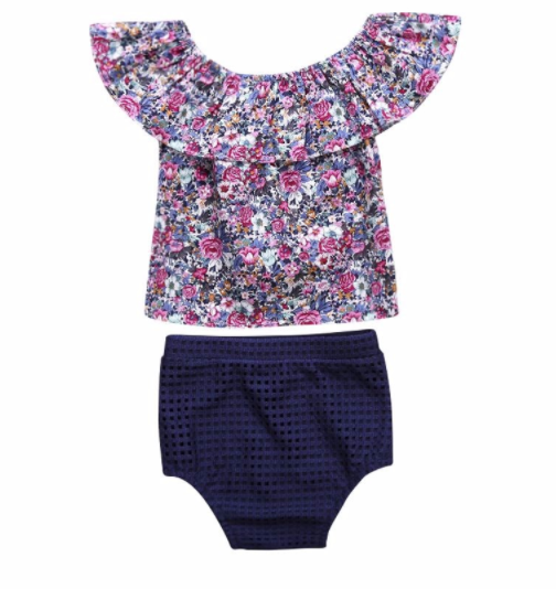 Baby/Toddler Floral Shirt/Bloomer Set