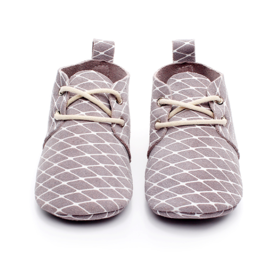 Baby Lace Up Oxford - Grey Checker
