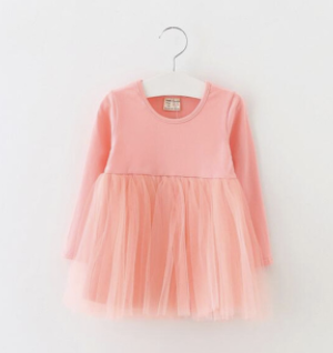 Baby/Toddler Pink Tutu Long Sleeve Dress