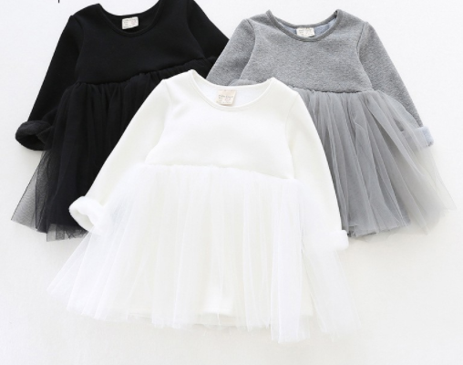 Baby/Toddler White Tutu Long Sleeve Dress