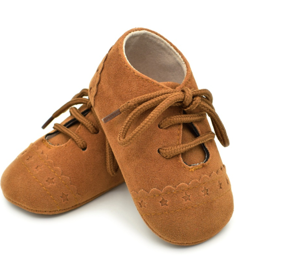Baby Lace Up Oxford - Rust Star Suede