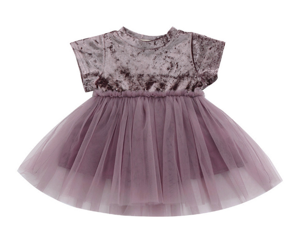 Baby/Toddler Royal Mauve Velvet Dress