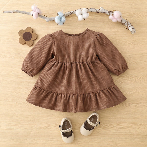 Baby/Toddler Brown Ruffle Dress