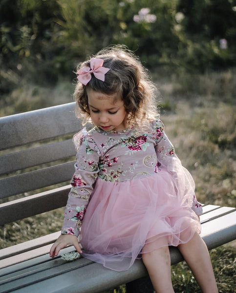 Baby/Toddler Blush Floral Long Sleeve Dress