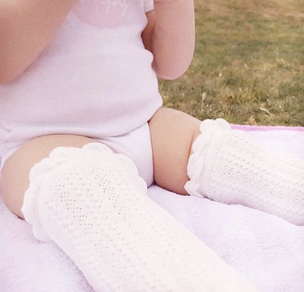 Baby/Toddler White Knee High Socks