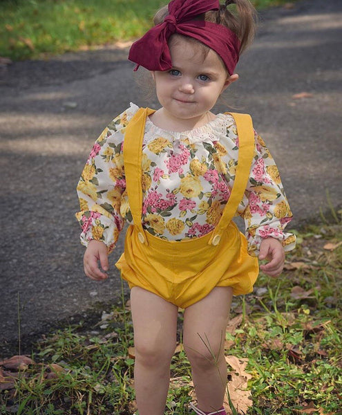 Baby/Toddler Mustard Floral Romper