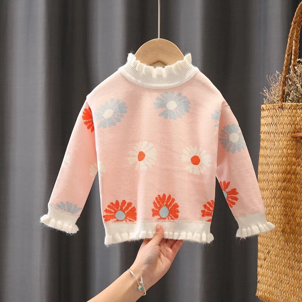 Toddler/Kids Retro Flower Sweater