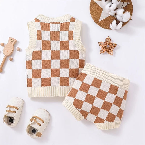 Baby/Toddler Checkerboard Knit Set