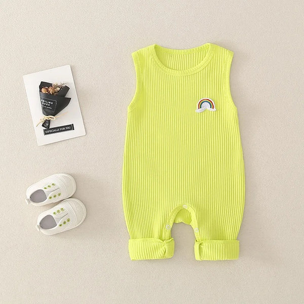Baby/Toddler Ribbed Rainbow Romper