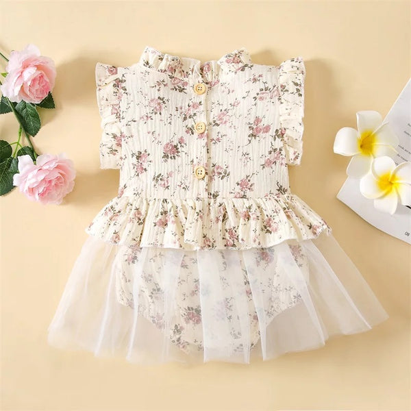 Baby/Toddler Floral and Tulle Romper