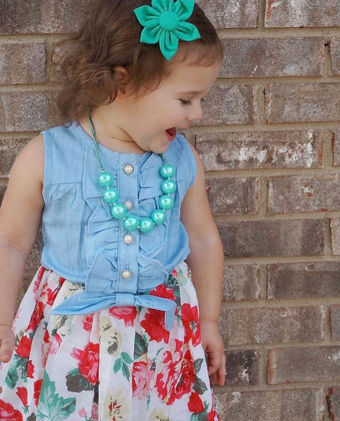Toddler/Kids Denim and Floral Dress