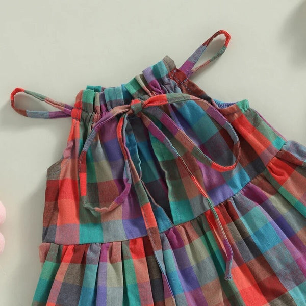 Toddler/Kid Spaghetti  Strap Plaid Dress