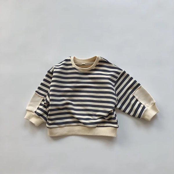 Toddler/Kids Striped Elbow Patch Pullover