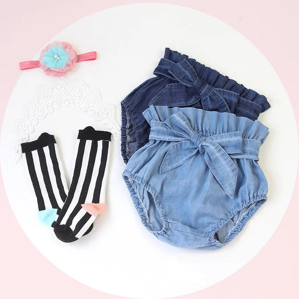 Baby/Toddler Denim Bow Bloomers