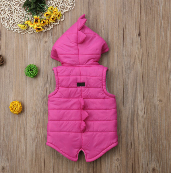 Baby/Toddler Dino Hoodie Vest - Multiple Colors