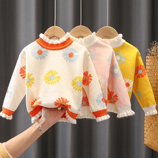 Toddler/Kids Retro Flower Sweater