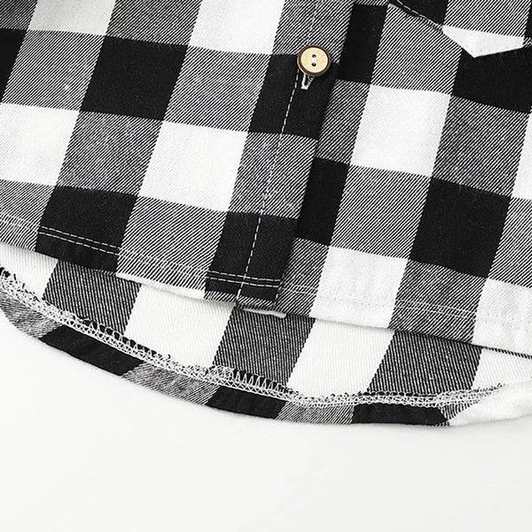 Toddler Flannel Button Up Hoodie