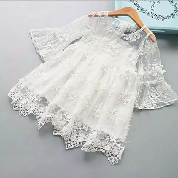 Toddler Bell Sleeve Lace Dress