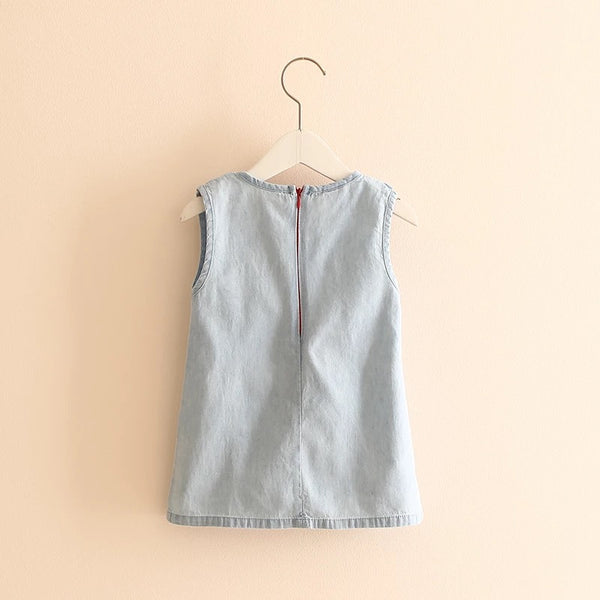 Toddler Chambray Girl with Dogs Dress