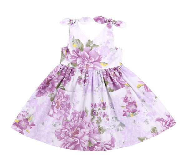 Baby/Toddler Floral Shoulder Tie Dress