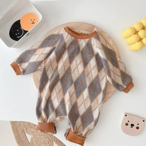 Baby/Toddler Argyle Knit Romper