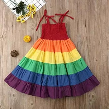 Baby/Toddler Rainbow Color Block Dress