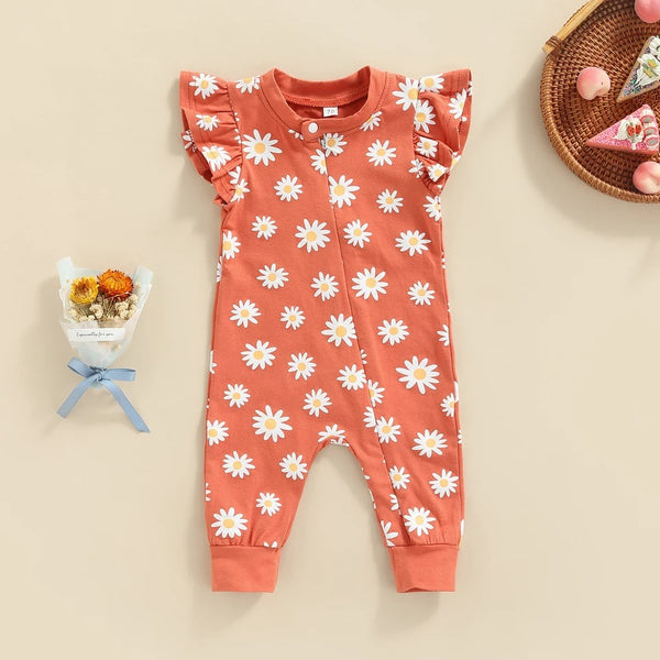 Baby/Toddler Floral Ruffle Sleeve Romper