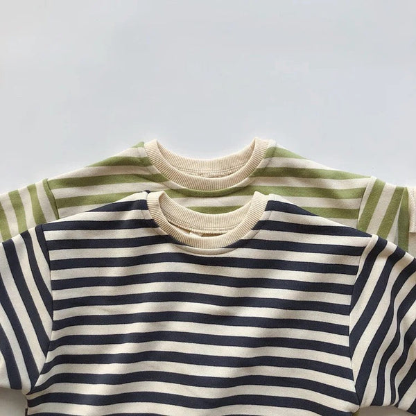 Toddler/Kids Striped Elbow Patch Pullover