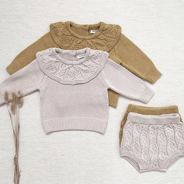 Baby/Toddler Ruffle Sweater Pullover and Bloomers Set