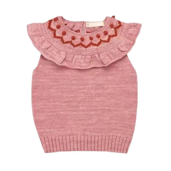 Baby/Toddler Pink Sweater Ruffle Top