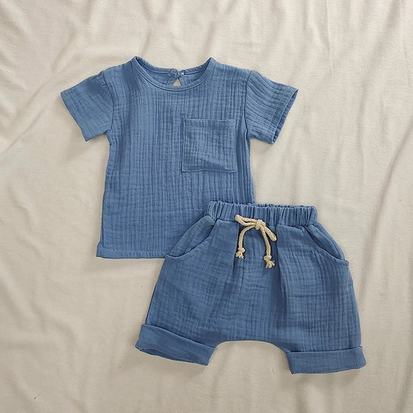 Baby/Toddler Pocket Shirt/Shorts Set - Multiple Colors